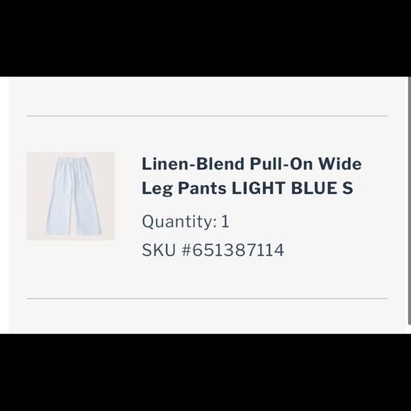 Abercrombie Linen-Blend Pull-On Wide Leg Pants and Halter Top SET, Light Blue S - Picture 3 of 7